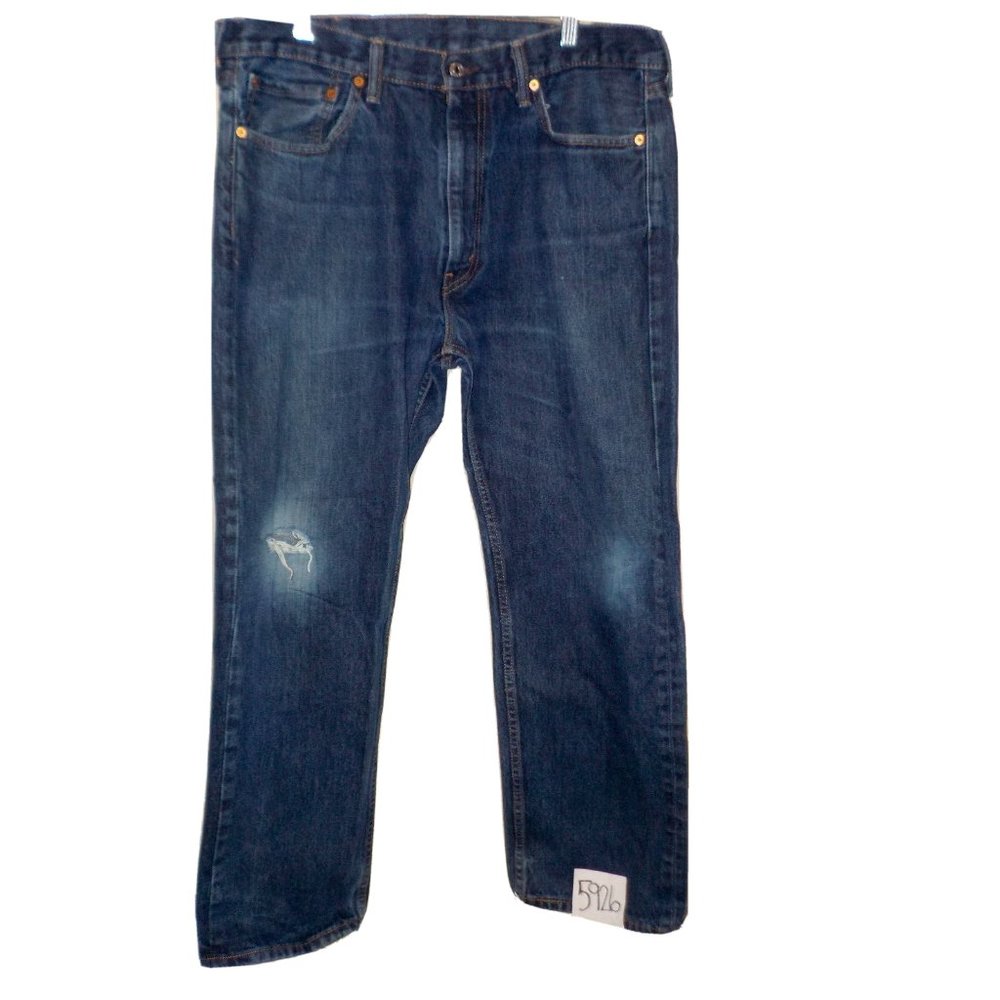 Levis 505 Straight Regular Fit Blue Denim Work Jeans Mens Size 38 x 30